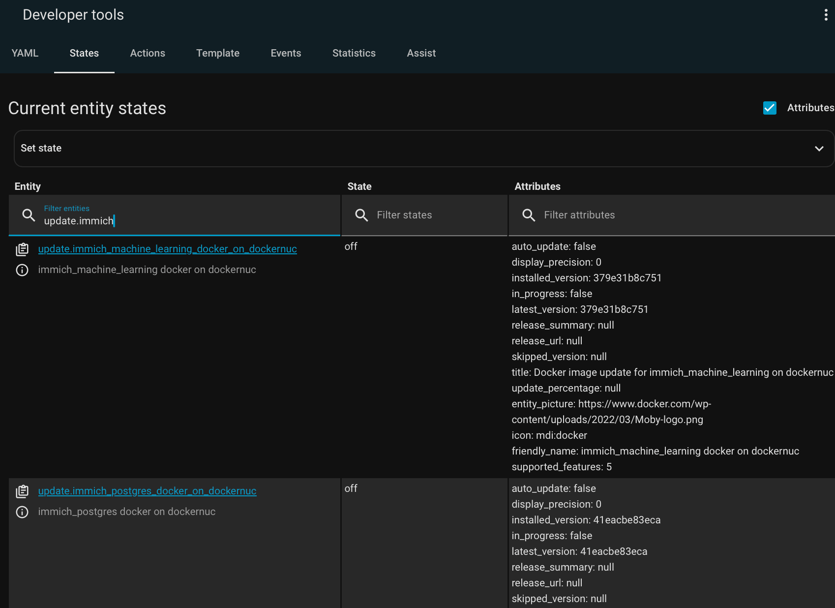 Home Assistant Entities